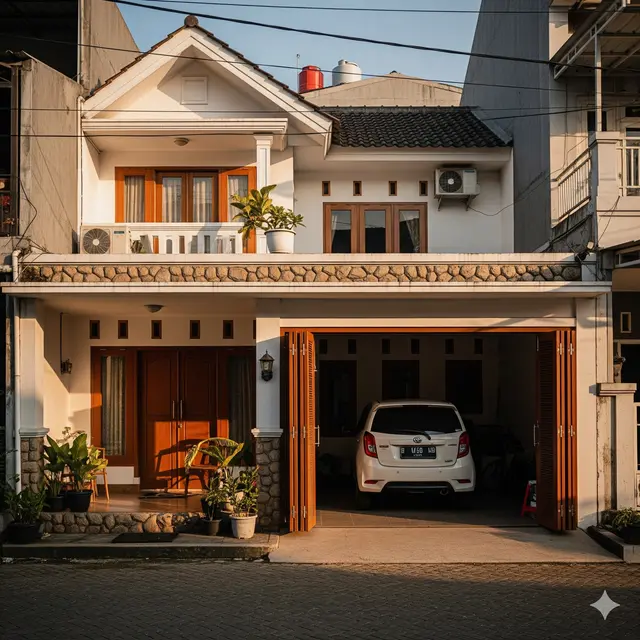Desain Rumah Sempit Ada Garasi Mobil Kecil