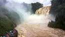 Foto dari udara yang diabadikan pada 6 September 2020 ini menunjukkan pemandangan Air Terjun Huangguoshu di Kota Anshun, Provinsi Guizhou, China barat daya. (Xinhua/Chen Xi)
