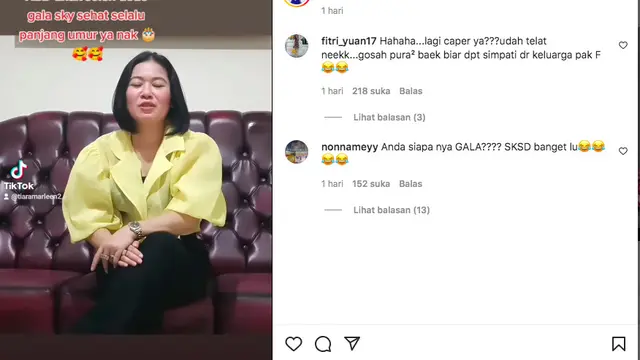 Tiara Marleen Tetap Siapkan Kado Meski Tak Diundang ke Acara Ulang Tahun Gala Sky Andriansyah. (instagram.com/tiara_marleen1)