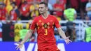 Thomas Vermaelen (Belgia) – Mantan pemain Arsenal dan Barcelona ini menginjak umur 35 tahun ketika Euro 2020 (Euro 2021) bergulir. Karirnya di level klub dimulai bersama Ajax pada tahun 2003, sedangkan karir di tim nasional dimulai pada tahun 2002 bersama Timnas U18. (Foto: AFP/Patrick Hertzog)