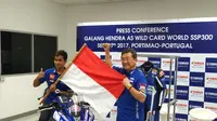 Galang Hendar bakal melakoni debut pada ajang World Supersport 300 di Sirkuit Portimao Portugal.(Bola.com/Andhika Putra)
