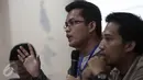 Direktur LBH Jakarta, Algifarri Aqsa juga ikut memberi keterangan pers di Jakarta, (12/5). Sejumlah Organisasi seperti Kontras, Elsam, dll, mencatat terdapat 41 kali diabaikannya hak sipil atas hak berkumpul dan berpendapat. (Liputan6.com/Faizal Fanani)