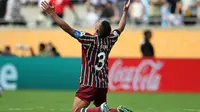 Thiago Silva merayakan sukses Fluminense mengalahkan Al Hilal di perempat final Piala Dunia Antarklub 2025. (CHANDAN KHANNA / AFP)