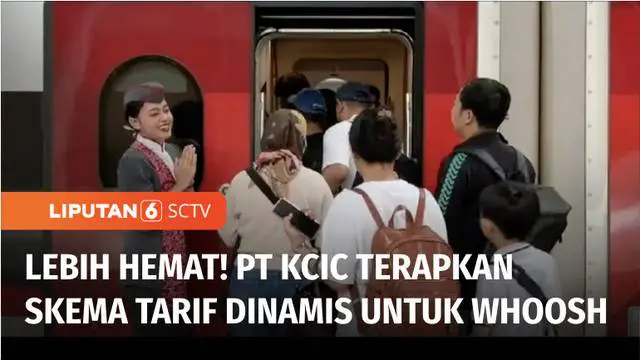 PT. KCIC akan menerapkan skema tarif dinamis untuk perjalanan kereta cepat Whoosh mulai keberangkatan 3 Februari 2024. Dengan skema harga baru, penumpang bisa mendapat tiket Whoosh dengan harga lebih hemat.