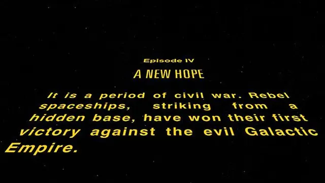 Tulisan Opening Star Wars