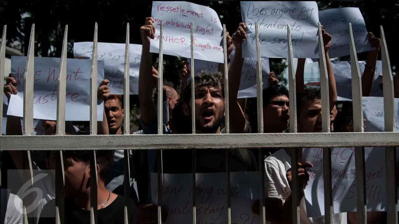 20170206-Pencari Suaka Berdemo di Kantor UNHCR-Jakarta