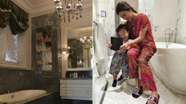 Beberapa selebritas tak sungkan memberikan fasilitas mewah di dalam kamar mandinya bak hotel bintang lima.