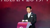 Personel Anggota K-pop Super Junior Choi Siwon berbicara sebagai UNICEF East Asia &amp; Pacific Regional Ambassador dalam acara 'ASEAN Business Investment Summit (ABIS) 2023' di Jakarta, Senin (4/9/2023). (Dok Media Center KTT ASEAN 2023/Zabur Karuru/foc)