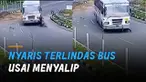Pemotor tampak berusaha menyalip di tikungan, yang mana membahayakan pengguna jalan.