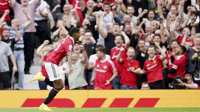Foto: Antony dan Rashford Cetak Gol, Ini Dia Aksinya saat MU Benamkan Arsenal di Liga Inggris