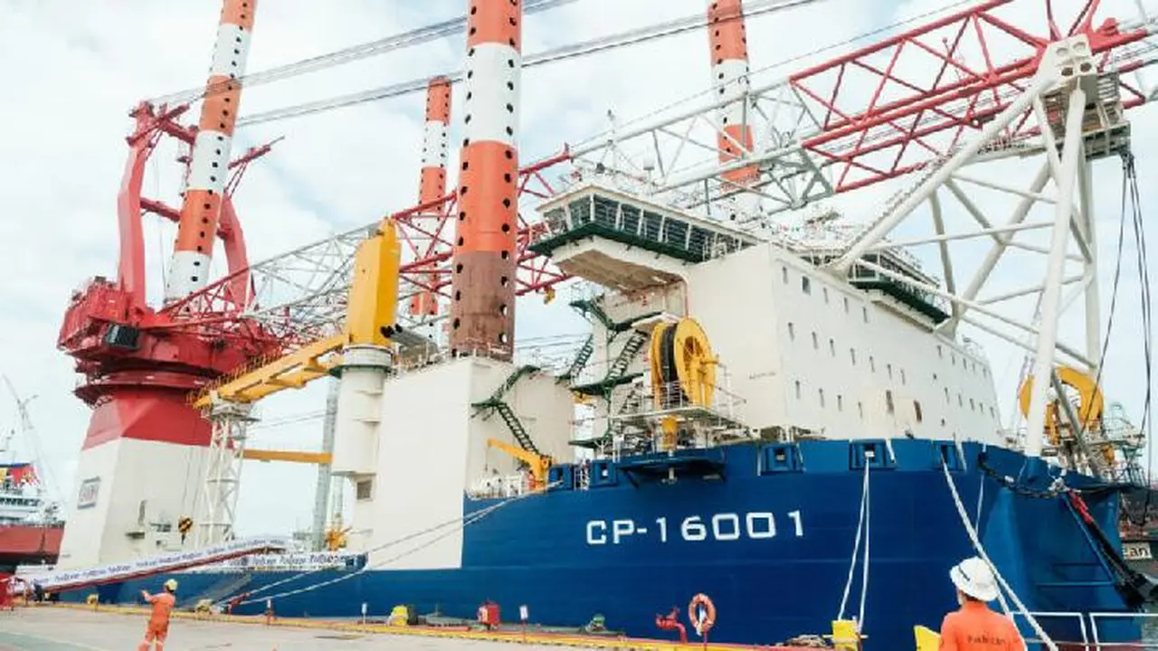 PaxOcean Group (PaxOcean) meluncurkan kapal Platform Pengangkat Diri (Self-Elevating Platform/SEP). (Liputan6.com/ ist)