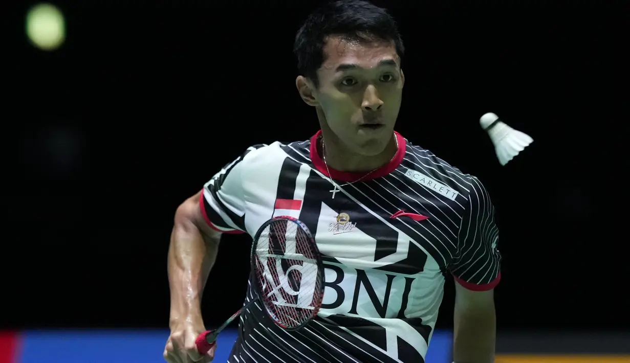 Kegagalan Jonatan meraih kemenangan di final Japan Open ini menjadi kali kedua setelah 2019. (AP Photo/Hiro Komae)