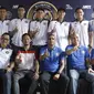 Pemain Siliwangi Bandung foto bersama usai launching di Bandung, Kamis (30/11/2017). Siliwangi Bandung mengenalkan skuad baru untuk menyongsong kompetisi IBL musim depan. (Bola.com/M Iqbal Ichsan)