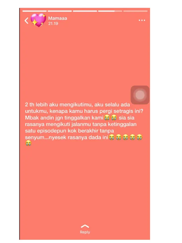 6 Status WA Emak-Emak Sedih Andin 'Ikatan Cinta' Meninggal, Bak Ditinggal Keluarga