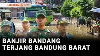 Sejumlah rumah rusak dihantam banjir bandang yang menerjang Kabupaten Bandung Barat, Jawa Barat. Banjir juga merendam akses jalan utama.