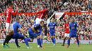 Aksi Paul Pogba saat mencetak gol ke gawang Leicester City pada laga Premier League di Stadion Old Trafford, Sabtu (24/9/2016) WIB. (Action Images via Reuters/Carl Recine)