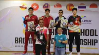 Para juara even ASBC yang berlangsung di Semarang. Indonesia menjadi juara umum kejuaraan Asian School Badminton Championship (ASBC) 2024. foto: liputan6.com/felek wahyu&nbsp;