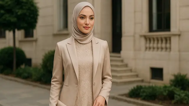 7 Model Long Dress Brokat A-Line dengan Outer, Cocok Dipadukan dengan Jilbab untuk Tampilan Elegan 2025