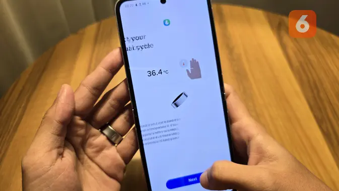 <p>Galaxy Ring saat dipakai untuk melacak siklus mens (Liputan6.com/ Agustin Setyo wardani)</p>