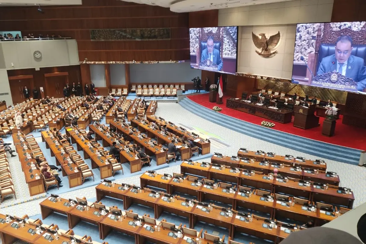 Rapat Paripurna ke-20 Masa Persidangan V Tahun Sidang 2025-2026 yang digelar di Kompleks Parlemen, Senayan, Jakarta.