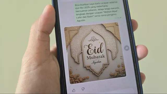 Membuat kartu ucapan Idul Fitri 2025 dengan bantuan Meta AI