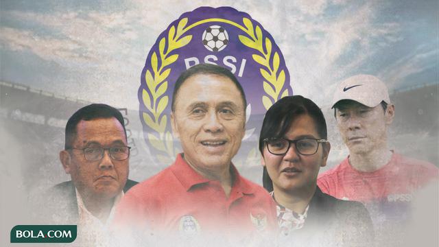 PSSI - Iwan Bule dikelilingi Ratu Tisha, Shin Tae-yong, Cucu Somantri