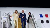 Presiden Prancis Emmanuel Macron tiba di Indonesia untuk melakukan kunjungan kenegaraan, Selasa (27/5/2025) (Biro Pers)