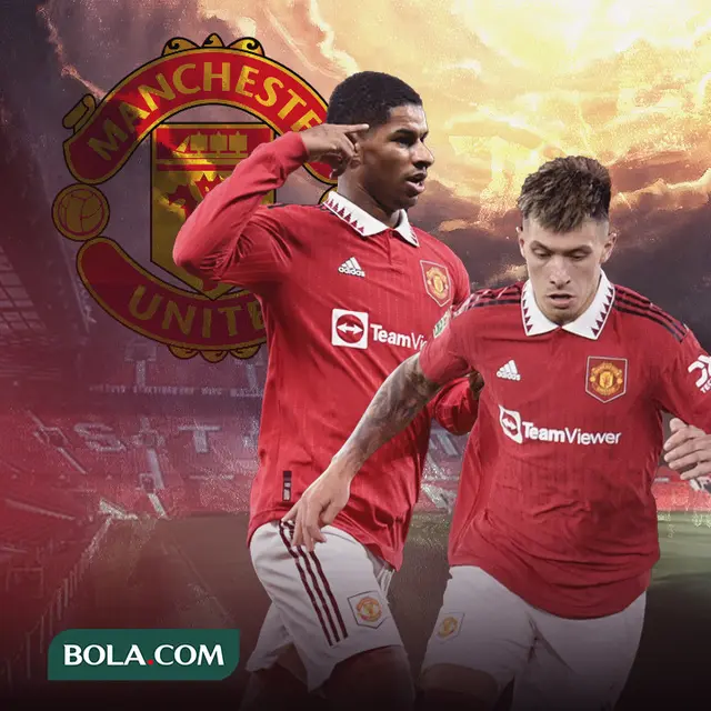 Manchester United - Lisandro Martinez dan Marcus Rashford