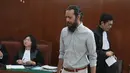Alex Abdullah Abbad, alias Alex Abbad yang dihadirkan menjadi saksi dalam sidang kali ini. Pemeran film The Raid 2: Berandal itu mengaku tidak mengetahui kalau sahabatnya tersebut memakai narkoba. (Adrian Putra/Bintang.com)