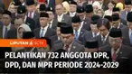 Sebelum penetapan pimpinan DPR dan DPD, sebanyak 732 anggota DPR dan DPD periode 2024-2029 resmi dilantik. Jumlah anggota DPR untuk periode 2024-2029 lebih banyak dari periode sebelumnya. PDI Perjuangan memperoleh kursi paling banyak, 110 kursi.