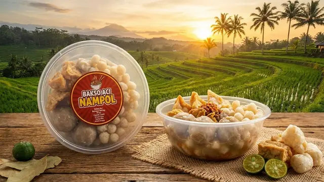 Ilustrasi Bakso Aci jadi Ide Jualan dari Tepung Terigu dan Tapioka/Gemini AI