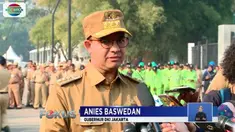 Senin (30/7) pagi, Anies Baswedan tinjau lokasi pembongkaran jembatan penyeberangan orang di Bundaran HI.