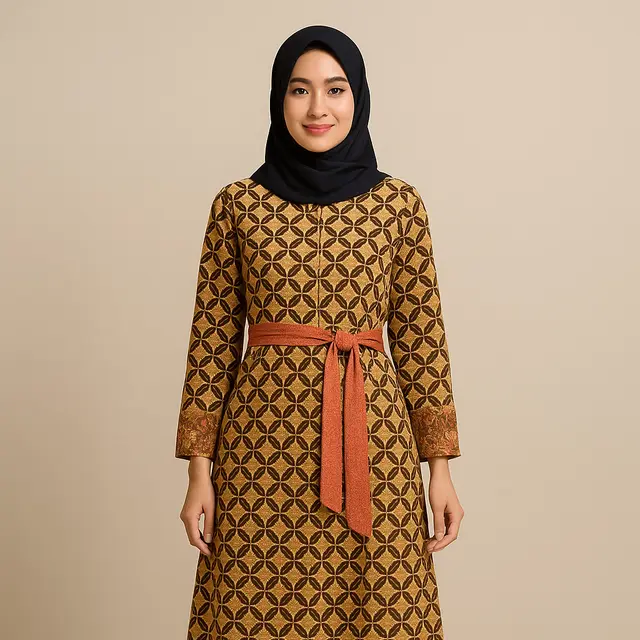 Referensi Gamis Batik Terbaru untuk Tampil Stylish/Ilustrasi Gambar AI