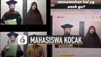 Dua mahasiswa itu saling membantu berperan menjadi orang tua saat wisuda online.