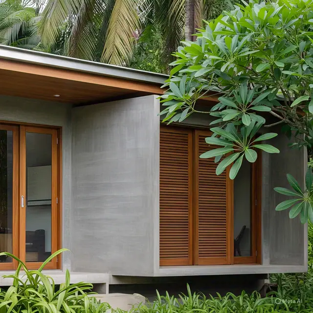 Rumah Tropis Modern dengan Sliding Door