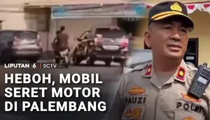 Viral! Mobil Seret Motor Ratusan Meter di Palembang