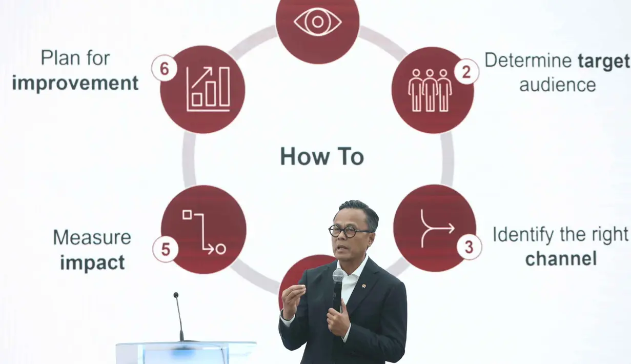 Sementara, Chief Operating Officer (COO) Danantara, Dony Oskaria mengatakan bahwa esensi terpenting dari rebranding merupakan perubahan pola pikir dan pemahaman manusia di dalam organisasi bahwa perubahan merupakan sebuah keharusan. Tampak dalam foto, Kepala BP BUMN dan COO Danantara Indonesia, Dony Oskaria saat memberi sambutan pada acara Launching BRI Corporate Rebranding, di Menara BRIlian Jakarta, Selasa (16/12/2025). (Kapanlagi.com/Budy Santoso)