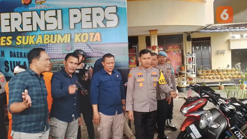 Polres Sukabumi Kota amankan pelaku tipu gelap terhadap driver ojek online (Liputan6.com/Fira Syahrin).