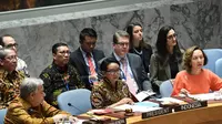 Menteri Luar Negeri Republik Indonesia, Retno Marsudi, memimoin rapat di Majelis Umum DK PBB pada Selasa, 7 Mei 2019 (Kemlu RI)