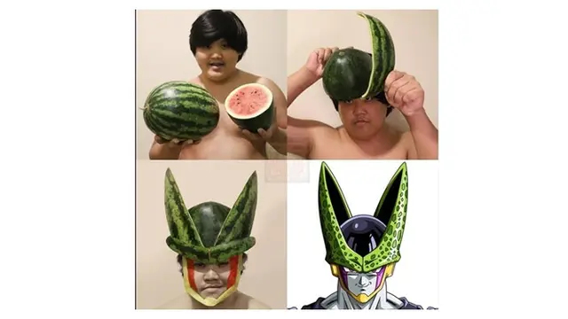 6 Cosplay Low Budget Pakai Buah Warna Hijau Ini Kreatif Sekaligus Kocak