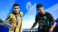 BRI Liga 1 - Dewa United Vs PSS Sleman - Ricky Kambuaya Vs Jonathan Bustos (Bola.com/Adreanus Titus)
