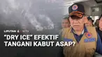 Kabut asap masih menyelimuti Palembang, Sumatera Selatan. Modifikasi cuaca melalui teknologi dry ice digunakan agar kabut pekat diharapkan cepat menipis.
