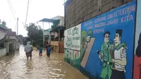 Banjir melanda kawasan penduduk di Kampung Lalang, Kota Medan