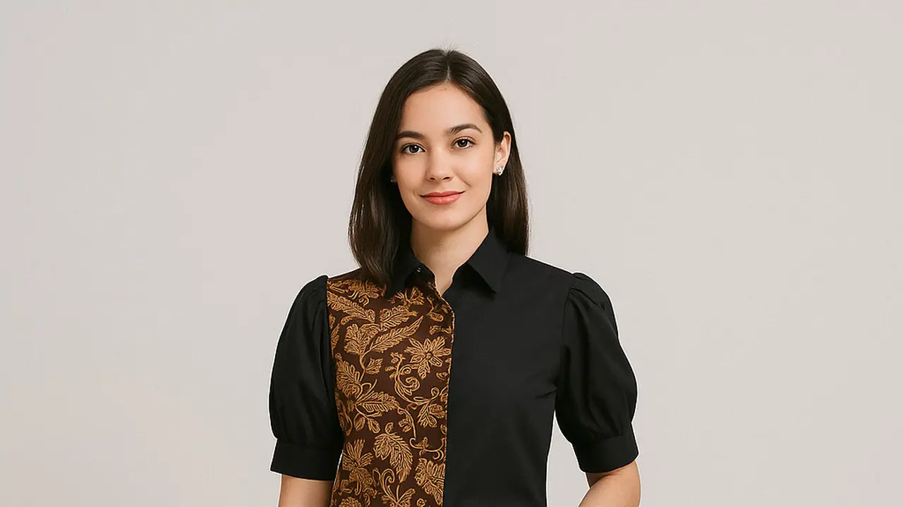 Model Kemeja Batik Slimfit Lengan Puff