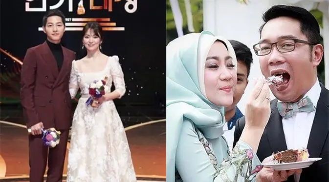 Pasangan selebriti Korea Song Joong Kid an Song Hye Kyo telah mengumumkan kepada publik mengenai hari pernikahanmereka. Tak sedikit para penggemarnya yang merasa senang dengan pemberitaan ini, termasuk Ridwan Kamil. (Instagram/Kyo1122/ridwankamil)