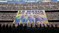 Barcelona memiliki akademi La Masia yang dianggap sukses mengorbitkan beberapa pemain berbakat. (AFP/Josep Lago)