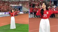 Penampilan memukau Isyana Sarasvati di GBK jadi opening act Indonesia vs Bahrain. (sumber: Instagram/all_about_isyana/isyana.jpg)