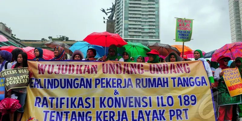 Hari Perempuan Internasional, Ratusan PRT Demo di Bundaran HI