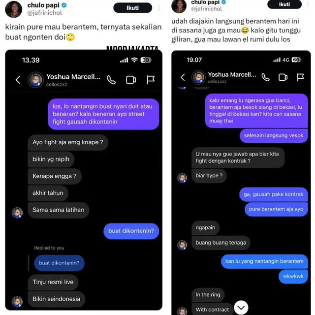 Viral, Jefri Nichol Ditantang Tinju TikToker Cellos Botak, Besok Berantem di Bekasi