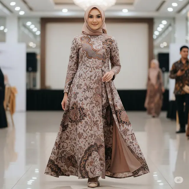 A-Line dengan Slit Tertutup & Lapisan Dalam
